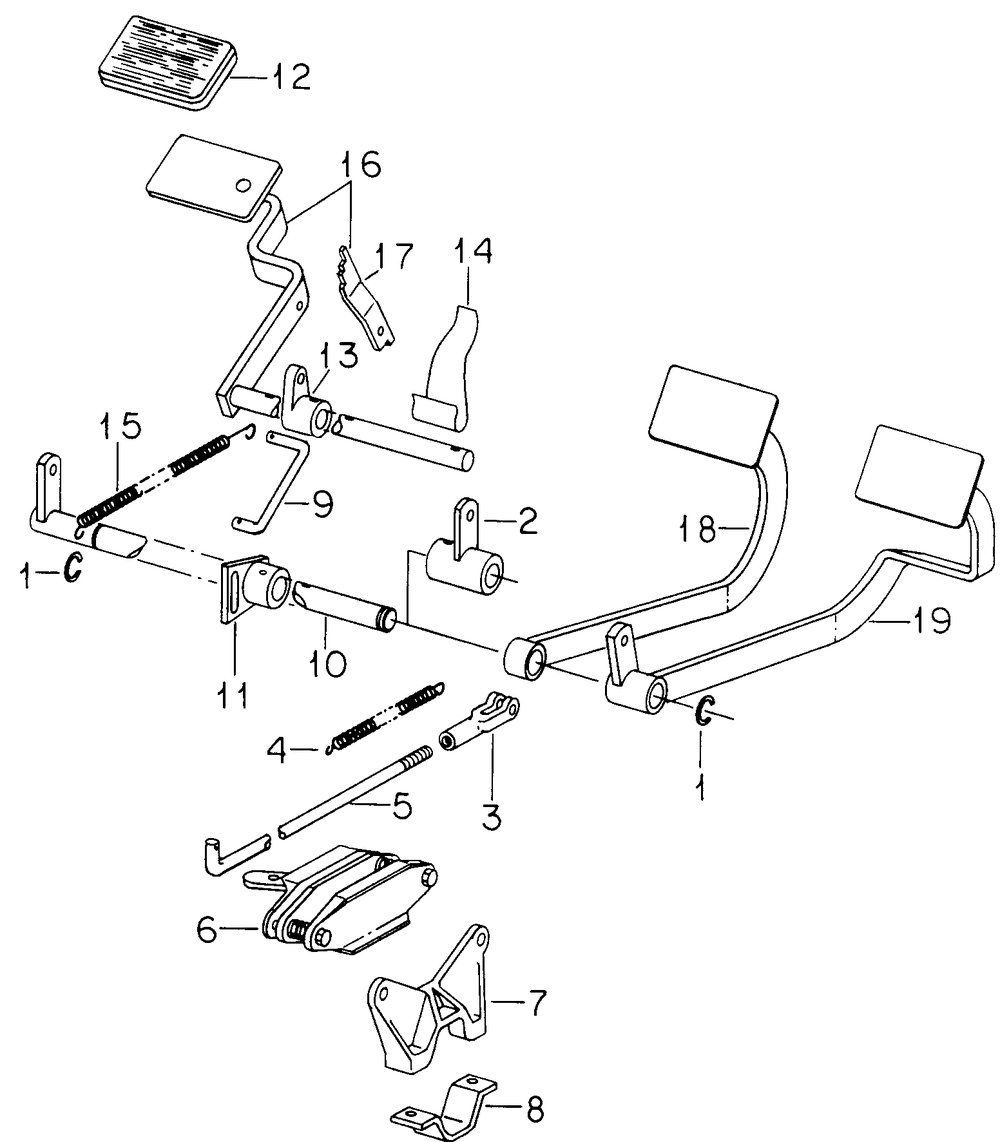 Brakes Diagram and Parts List for 1914 145986100-145986399-146986100-146986399 Cub Cadet Lawn Tractor